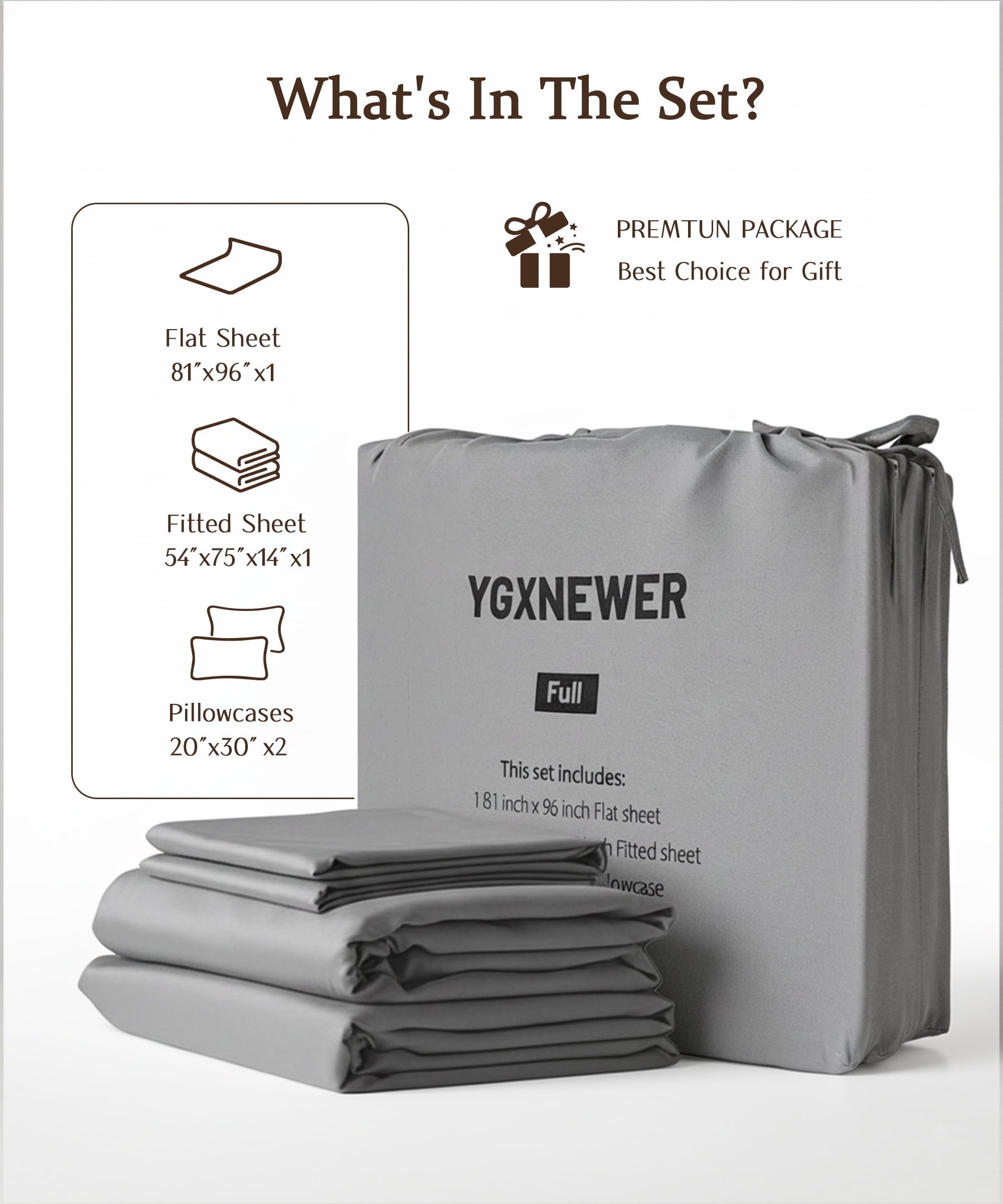 Premium Egyptian Cotton Full Size 4 Piece Sheet Set, Comfy Breathable Cooling Bed Sheets Set, Hotel Luxury Bedding, Deep Pockets, Ultra-Soft,... - Premium Ultra-Soft Pillowcase Pair for Sleeping Detail
