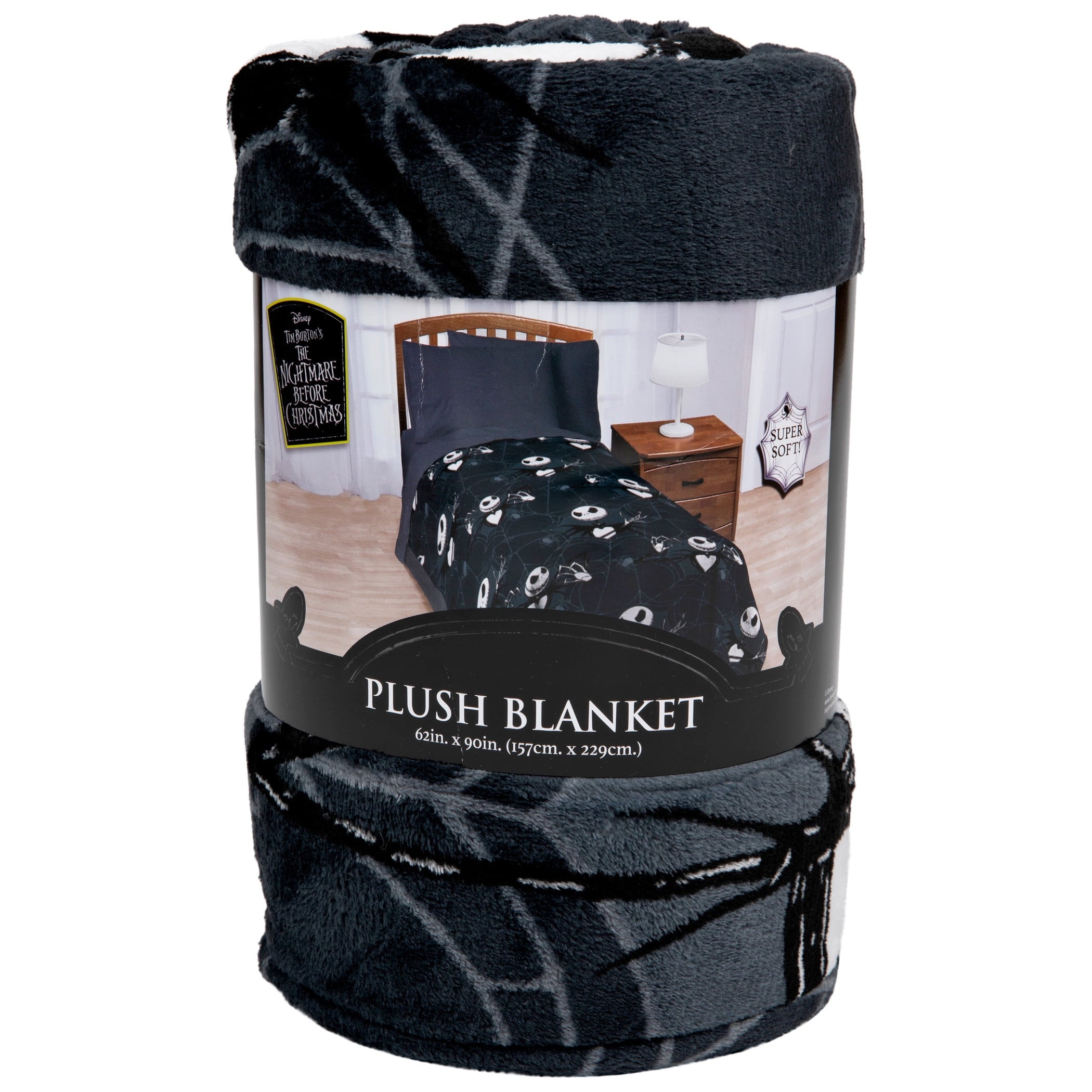 Decorative Knitted Nightmare Before Christmas Jack Skellington 62x90 Plush Throw Blanket, 100% Polyester - Super Soft Reversible Sherpa Flannel Blanket Detail