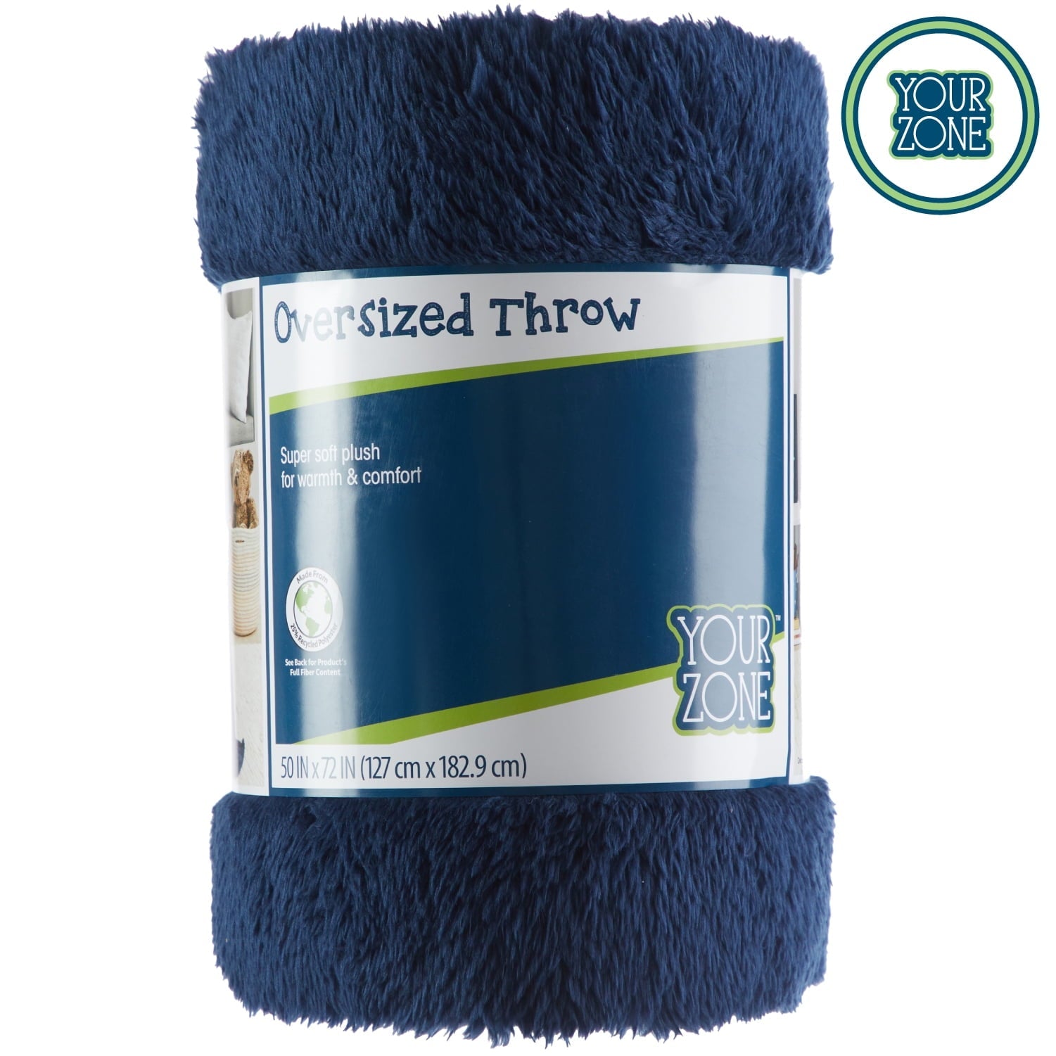 Reversible Sherpa Soft, Navy Blue, Oversized, Fuzzy, Throw Blanket for Kids, 72 x 50 inches - Lightweight Plush Warm Blanket for All Seasons Detail