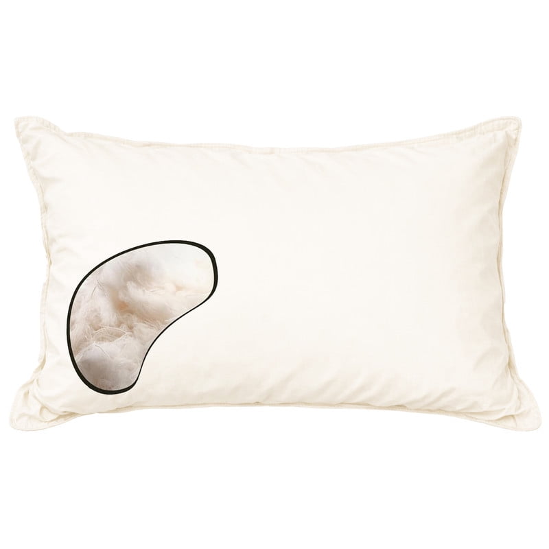 Decorative Plump 100% Organic Cotton Pillow with Organic Cotton Cover - GOTS CERTIFIED - Adjustable Loft, Head Neck Pain Relief, Back ... - Orthopedic Shredded Foam Bed Pillow Set Detail