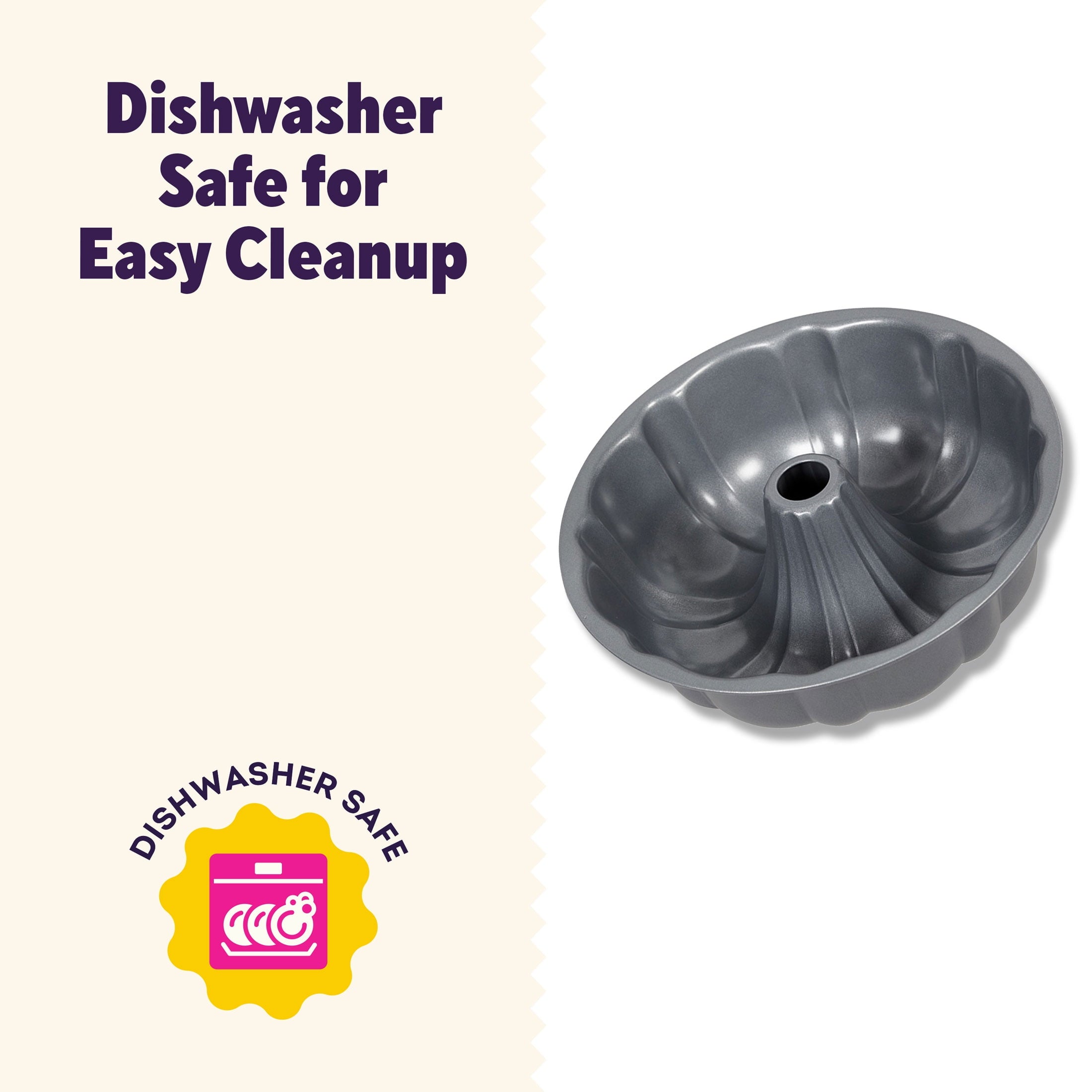 Time-Saving Everyday Non-Stick Bundt Cake Pan 9.51" Fluted Tube Baking Pan, Packaging May Vary - Innovative Kitchen Helper for Modern Cooking Detail