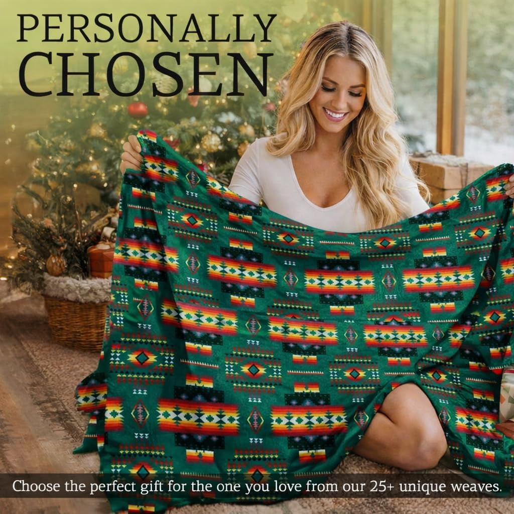 Cozy Fleece Sacred Thread Fleece Blanket South Western, Reversible Mexican, Vibrant Aztec Blankets and Throws for Aztec Decor for... - Lightweight Plush Warm Blanket for All Seasons Detail