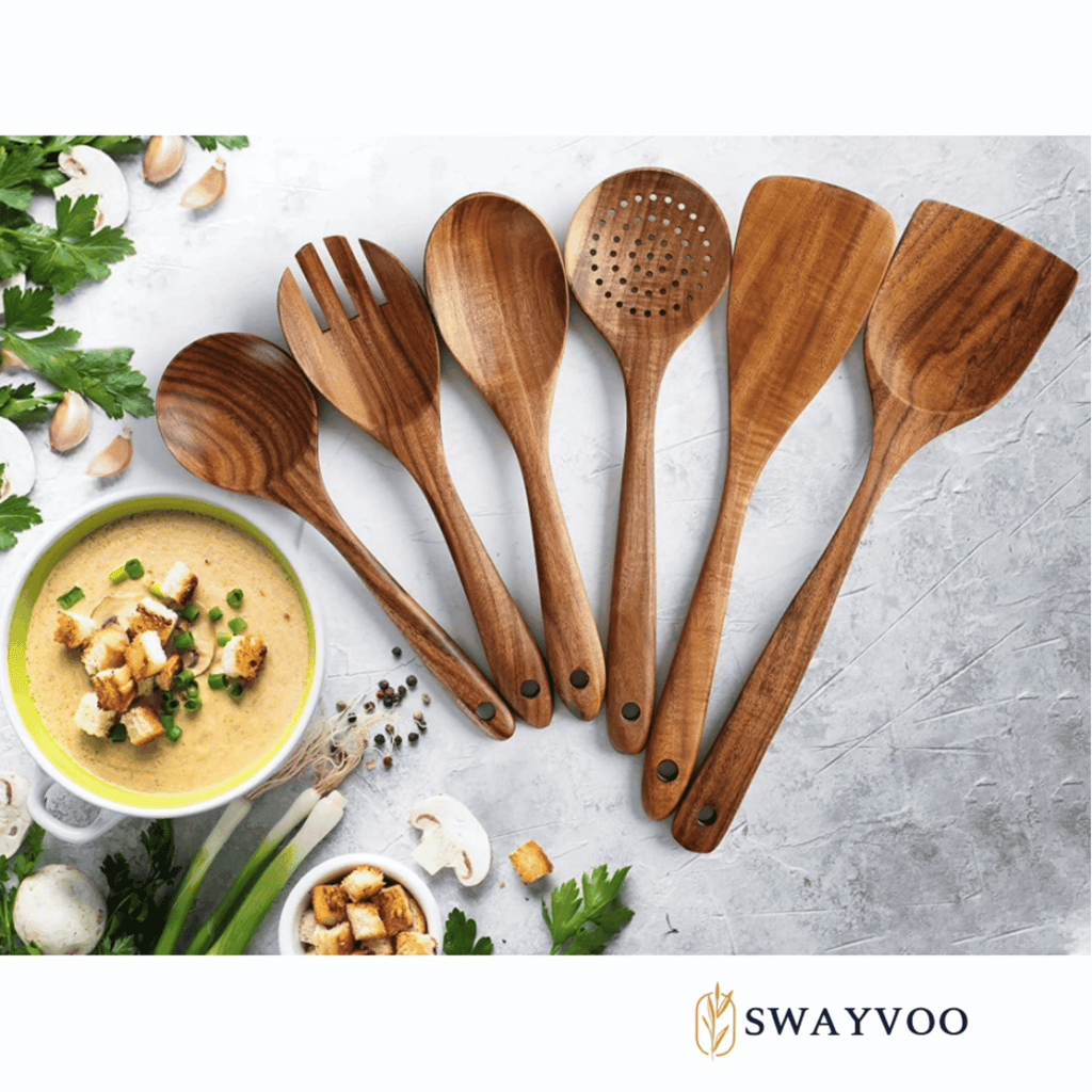 Non-Stick Safe Wooden Spoons for Cooking, 6-Piece 100% Natural Teak Wooden Utensils for Cooking — Heat Resistant, Non-Stick ... - Heat-Resistant Silicone Cooking Spatula Turner Detail