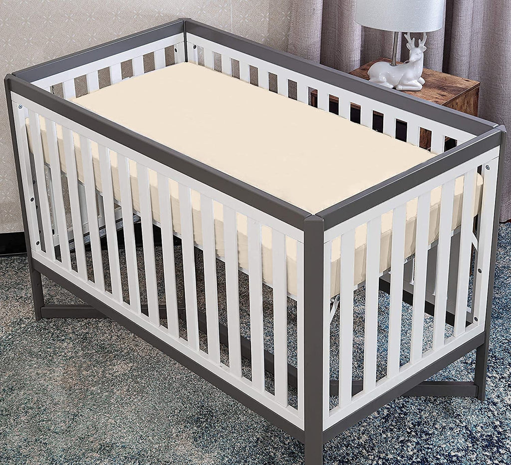 Breathable Luxury Luxurious Hotel Quality Crib Fitted Sheet – 100% Cotton – Ultra Soft, Skin-Friendly & Hypoallergenic – Deep Pocket Fi... - Breathable Egyptian Cotton Flat & Fitted Sheets Detail