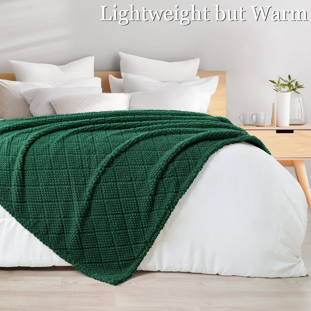 Cozy Fleece Fuzzy Fleece Throw Blanket for Couch, Bed, Soft Fluffy Jacquard Waffle Blankets for All Season, Lightweight and Warm,... - Super Soft Reversible Sherpa Flannel Blanket Detail