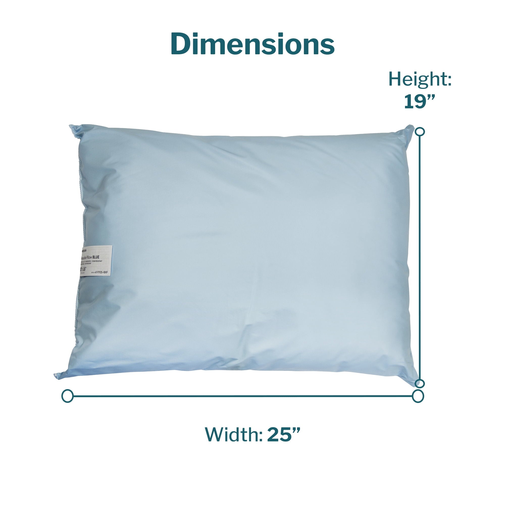 Fluffy Shredded Reusable Water-Resistant Soft Polyester Fill Blue Bed Pillow, 19" x 25", 1 Ct - Ergonomic Memory Foam Pillow for Neck Pain Support Detail