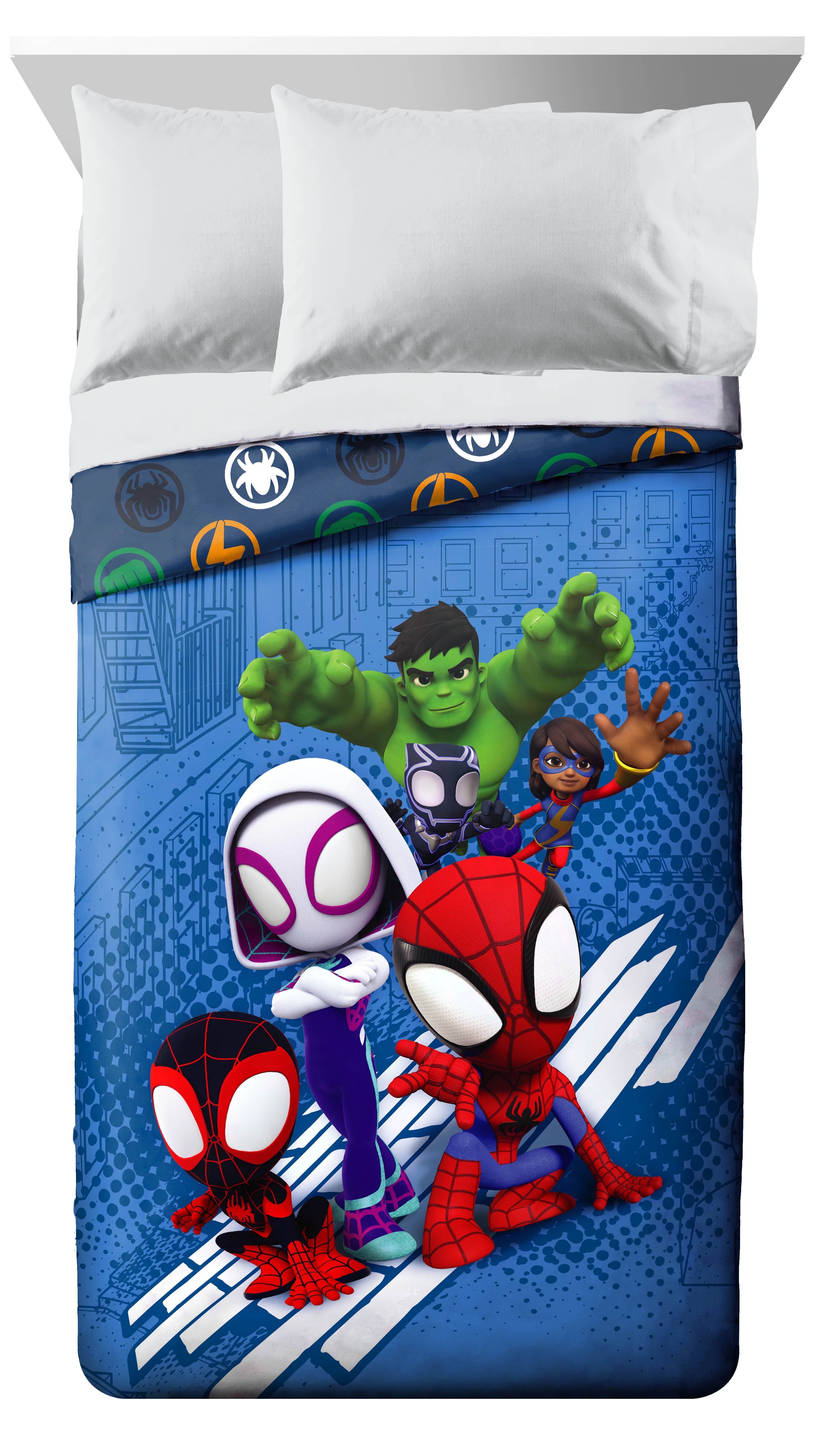 All-Season Spidey Amazing Friends Kids 2-Piece Twin/Full Reversible Comforter Set, Microfiber, Red - Hypoallergenic Ultra-Fluffy Quilt for Winter Detail