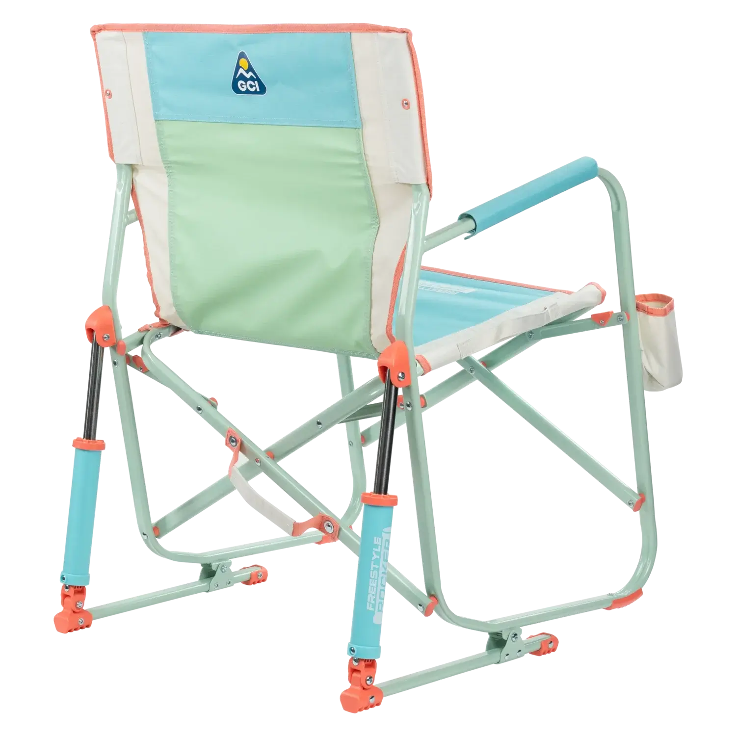 Patented Spring-Action Freestyle Rocker - Choice 711 - Heavy-Duty Kickback Rocker with Beverage Holder Detail