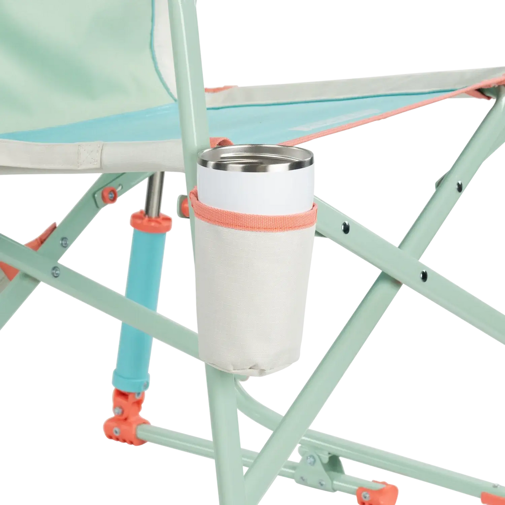 Patented Spring-Action Freestyle Rocker - Choice 711 - Heavy-Duty Kickback Rocker with Beverage Holder Detail