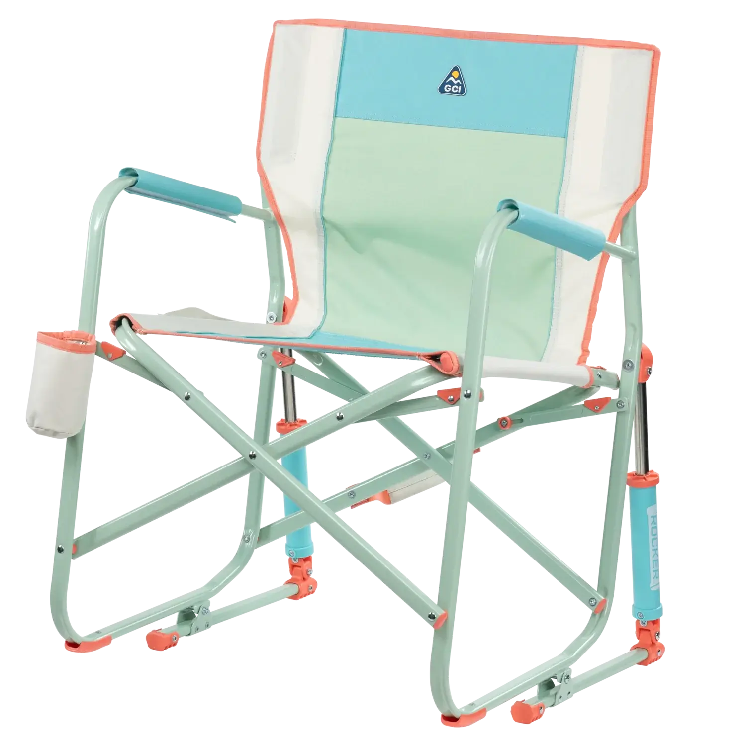 Patented Spring-Action Freestyle Rocker - Choice 711 - Heavy-Duty Kickback Rocker with Beverage Holder Detail
