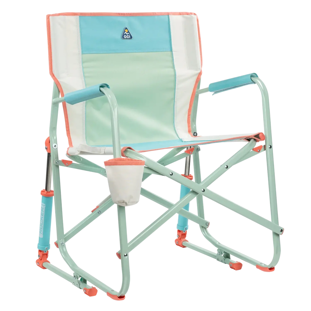 Patented Spring-Action Freestyle Rocker - Choice 711 - Heavy-Duty Kickback Rocker with Beverage Holder - Ivory