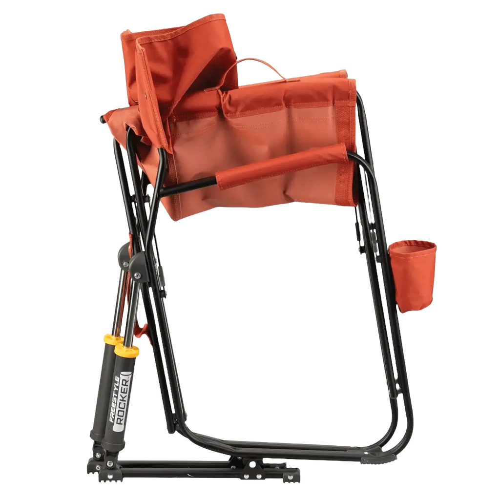 Smooth Motion Freestyle Rocker - Pumpkin Spice - Choice 373 - Patented Spring-Action Rocking Chair for Camping Detail