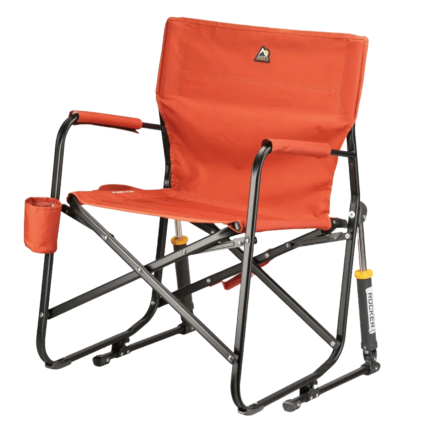 Smooth Motion Freestyle Rocker - Pumpkin Spice - Choice 373 - Patented Spring-Action Rocking Chair for Camping Detail