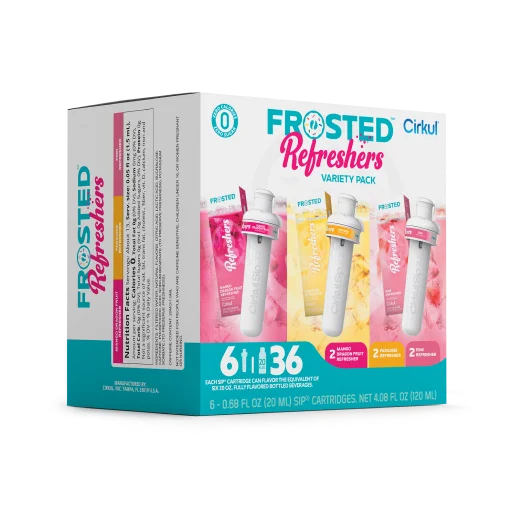 Natural Fruit Flavored Frosted Refreshers 6-Pack Variety Pack 1367 - Sugar-Free Fruit Flavor Cartridge Refill Detail
