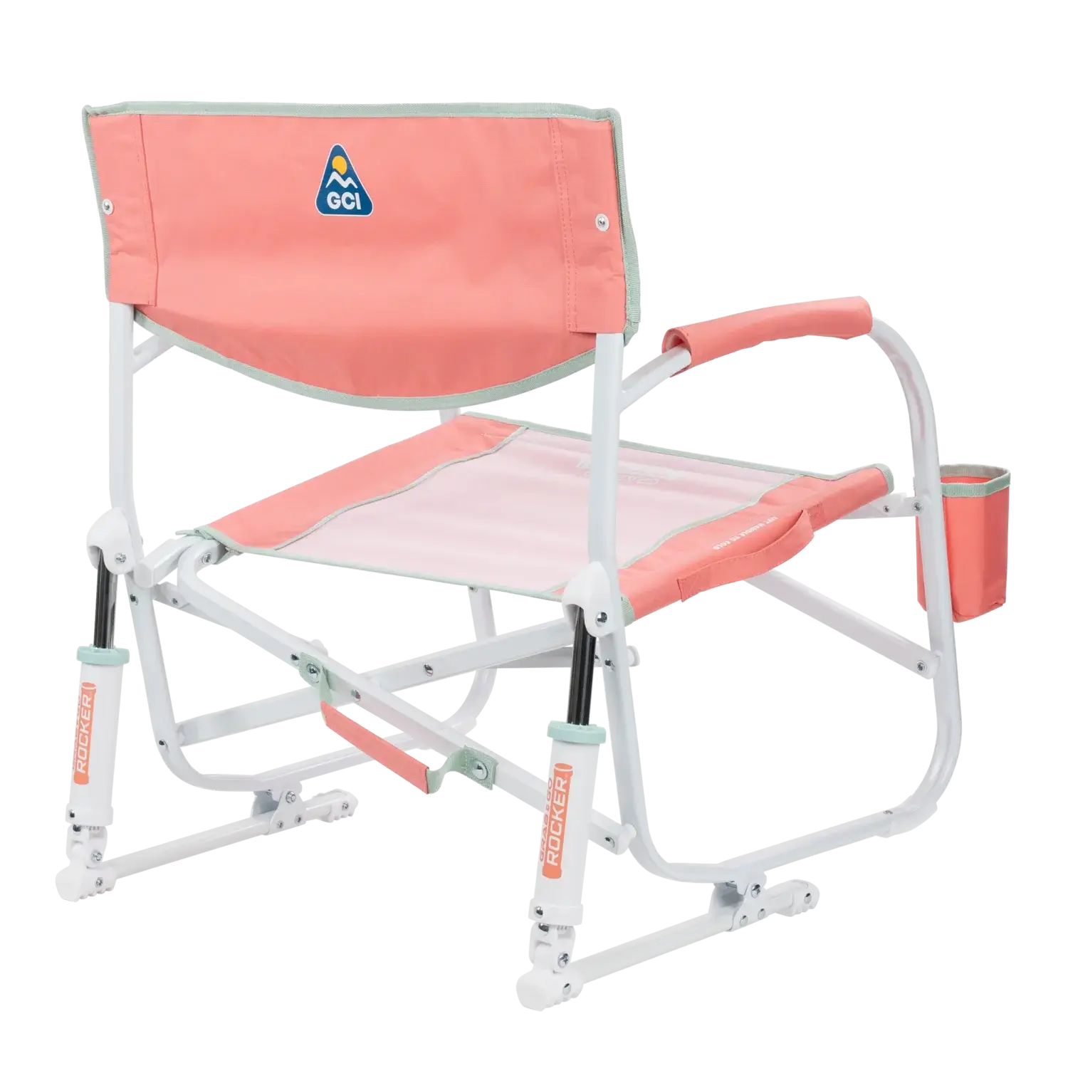 Premium All-Weather Grab & Go Rocker - Choice 551 - Heavy-Duty Kickback Rocker with Beverage Holder Detail