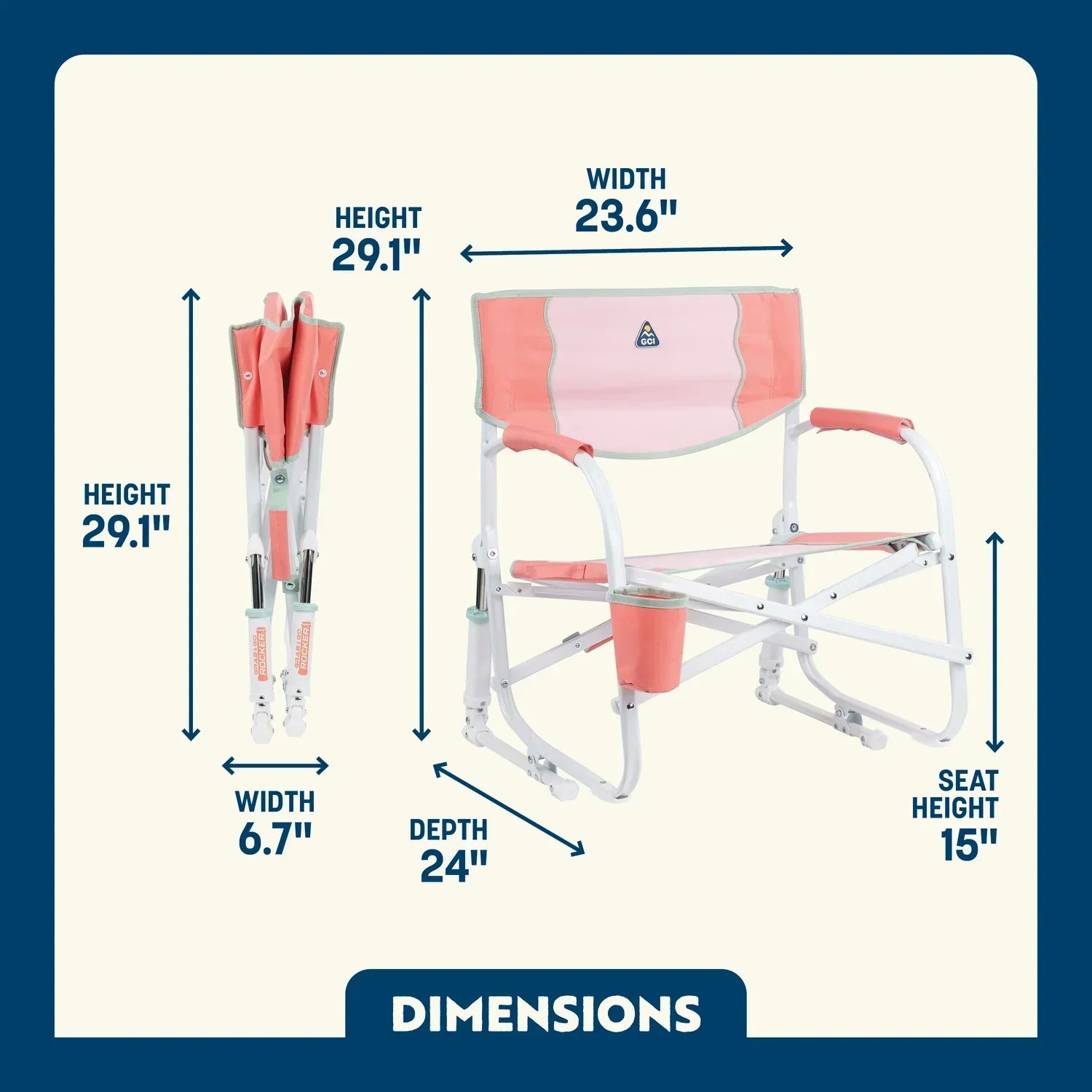 Premium All-Weather Grab & Go Rocker - Choice 551 - Heavy-Duty Kickback Rocker with Beverage Holder Detail