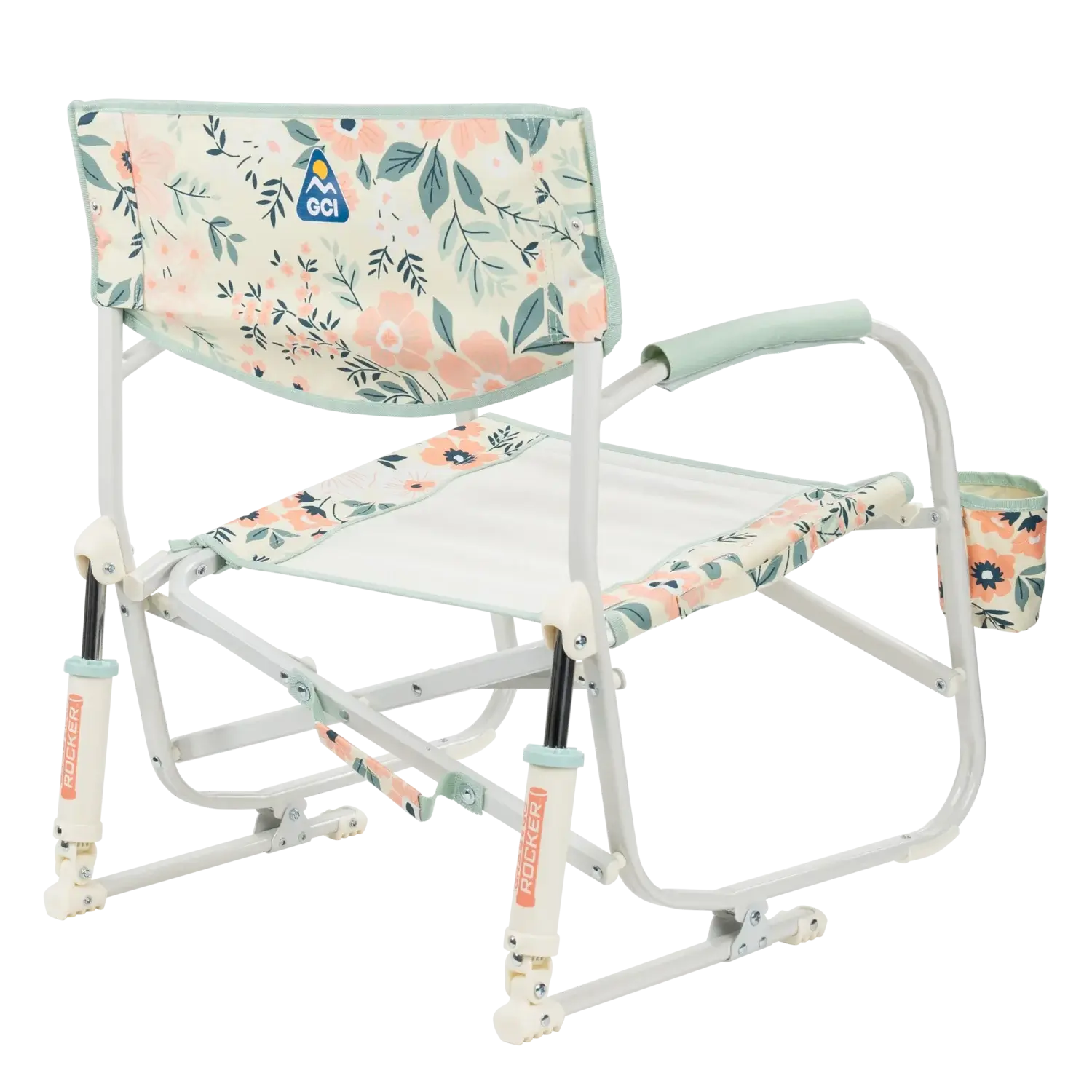 Premium All-Weather Grab & Go Rocker - Choice 551 - Heavy-Duty Kickback Rocker with Beverage Holder Detail