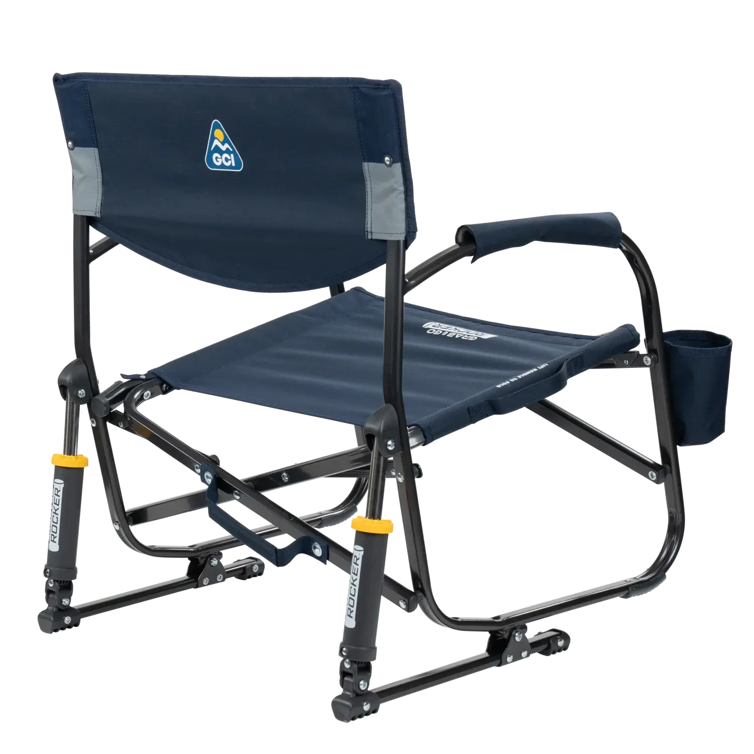 Premium All-Weather Grab & Go Rocker - Choice 551 - Heavy-Duty Kickback Rocker with Beverage Holder Detail