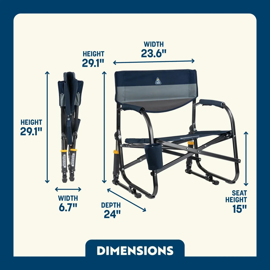 Premium All-Weather Grab & Go Rocker - Choice 551 - Heavy-Duty Kickback Rocker with Beverage Holder Detail