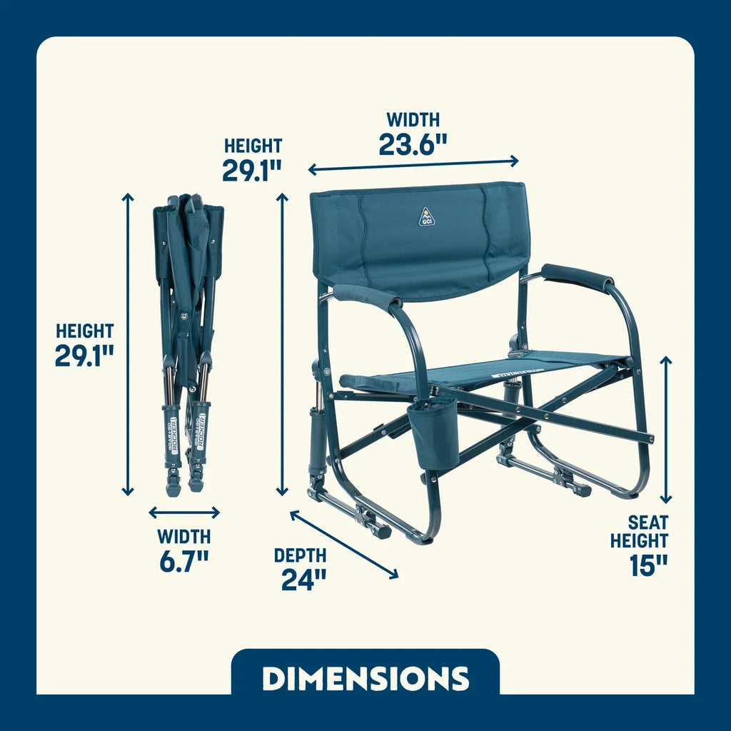 Premium All-Weather Grab & Go Rocker - Choice 551 - Heavy-Duty Kickback Rocker with Beverage Holder Detail