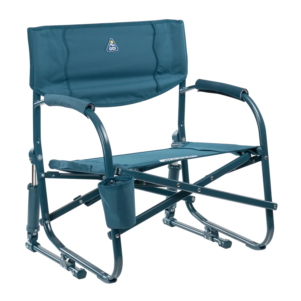 Premium All-Weather Grab & Go Rocker - Choice 551 - Heavy-Duty Kickback Rocker with Beverage Holder - Teal