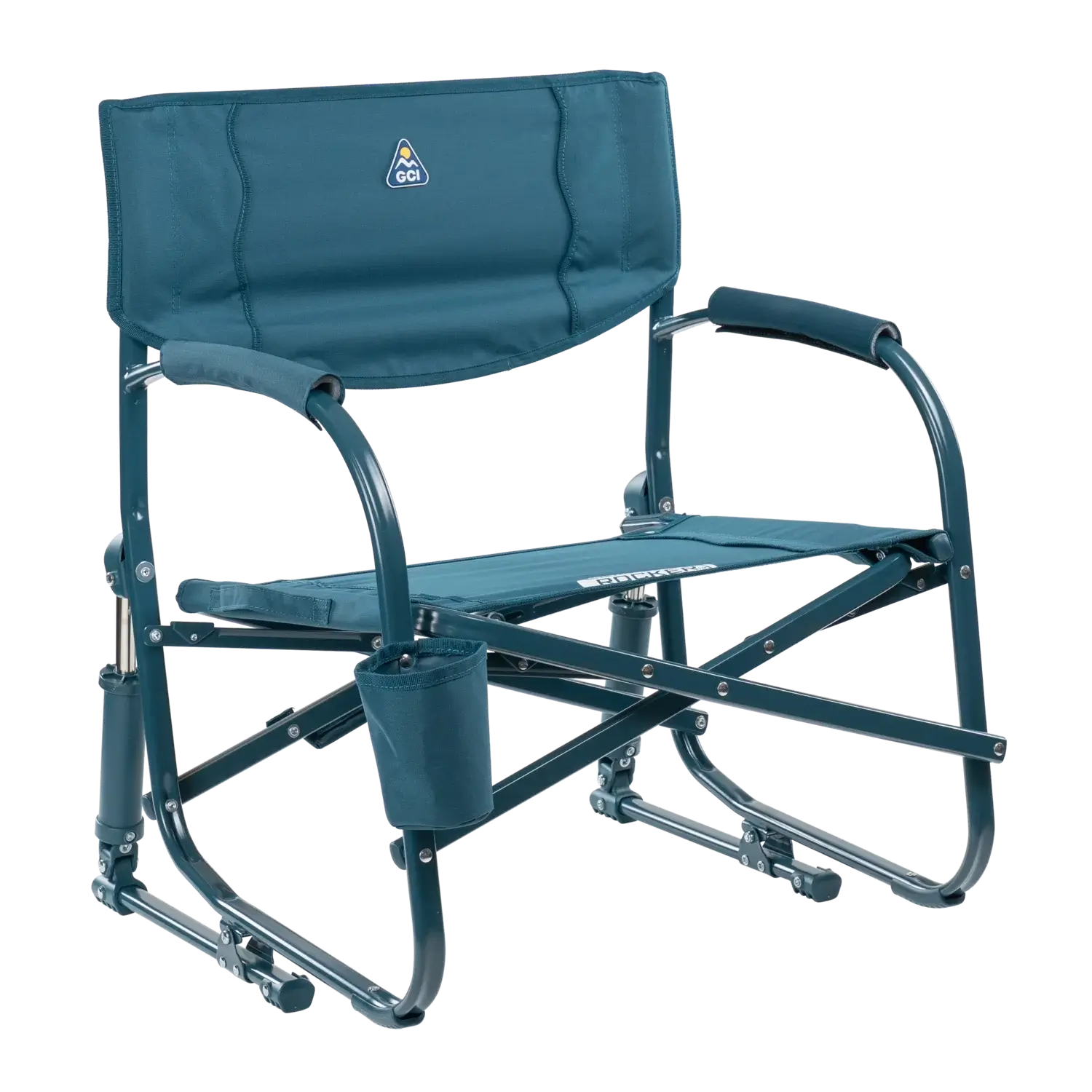 Premium All-Weather Grab & Go Rocker - Choice 551 - Heavy-Duty Kickback Rocker with Beverage Holder - Teal