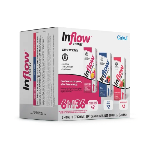 Vitamin-Infused Inflow Energy 6-Pack Variety Pack VCUW - Zero-Calorie Multi-Flavor Sip Pods for Water Bottle Detail
