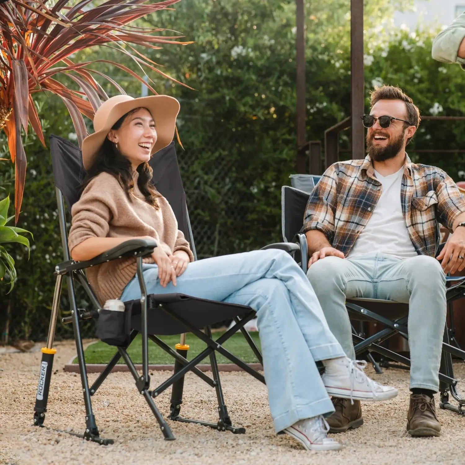 Premium All-Weather RoadTrip Rocker - Choice 855 - Patented Spring-Action Rocking Chair for Camping Detail
