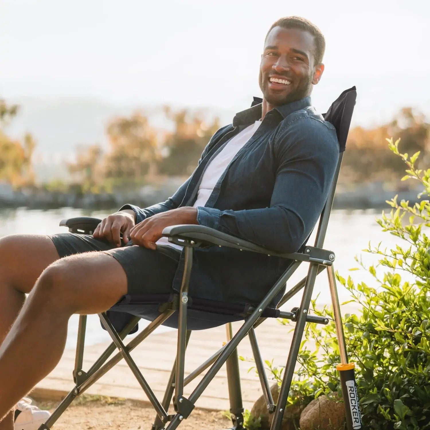 Premium All-Weather RoadTrip Rocker - Choice 855 - Patented Spring-Action Rocking Chair for Camping Detail