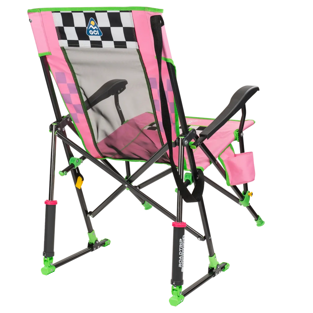 Premium All-Weather RoadTrip Rocker - NASCAR For Her - Choice 560 - Patented Spring-Action Rocking Chair for Camping Detail