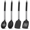 Non-Stick Safe Silicone Cooking Spatulas and Spoons, 4 Pack Heat Resistant Silicone Cooking Utensils Set, Non-stick Large Ki... - Durable Turner & Ladle Utensil Set for Home Chefs - Default Title