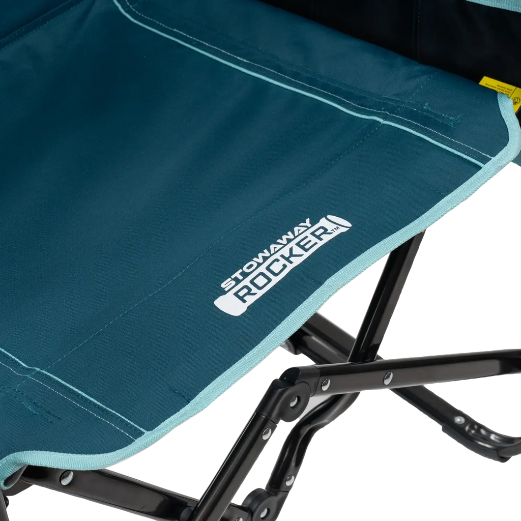 Luxury Camp Stowaway Rocker with Side Table - Choice 253 - Heavy-Duty Kickback Rocker with Beverage Holder Detail